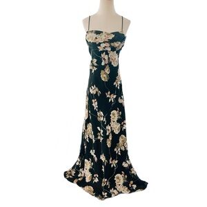Floral Chiffon Empire Waist Prom Gown - Betsy & Adam